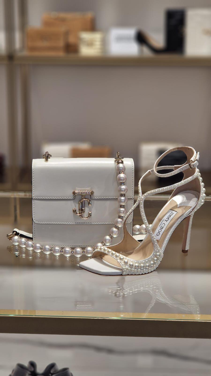 Jimmy Choo Pearl High Heel Sandals – Luxury Bridal & Evening Shoes in Ivory