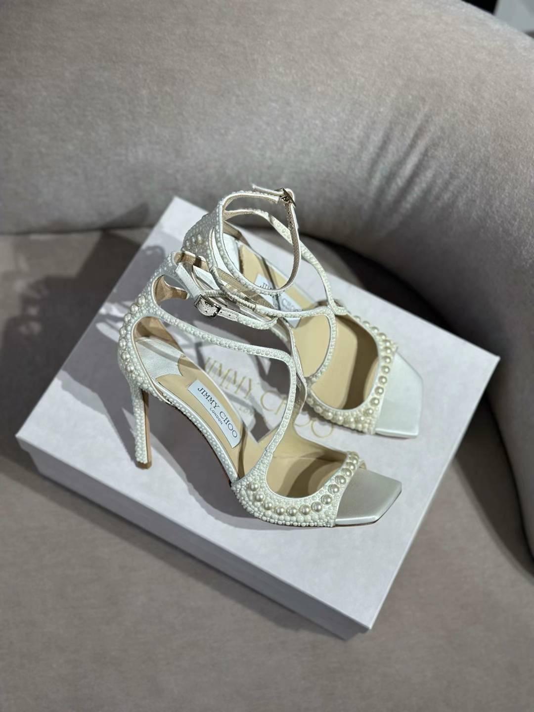 Jimmy Choo Pearl High Heel Sandals – Luxury Bridal & Evening Shoes in Ivory